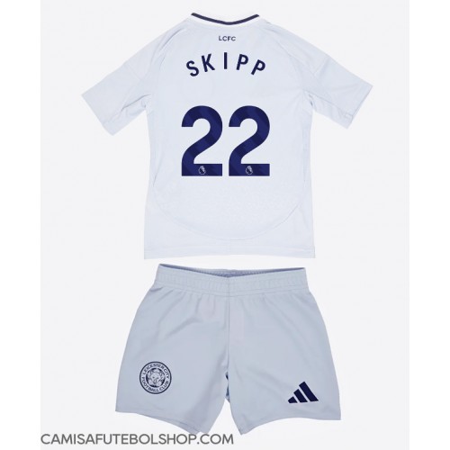 Camisa de time de futebol Leicester City Oliver Skipp #22 Replicas 3º Equipamento Infantil 2024-25 Manga Curta (+ Calças curtas)